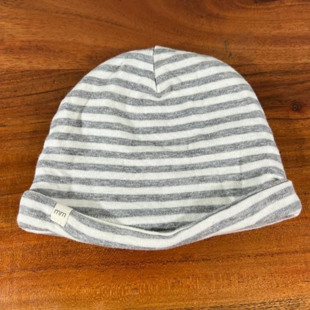 ⭐️4 for 20⭐️ MINI MIOCHE Cream Grey Stripe‎ Hat (6-12M)